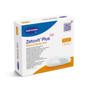 ZETUVIT Plus Silicone Border oval 13x15,5 cm